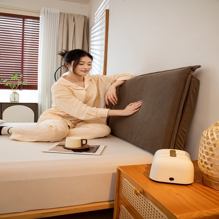 沐沐家纺 2026新款灯芯绒床头平板大靠背 褐色