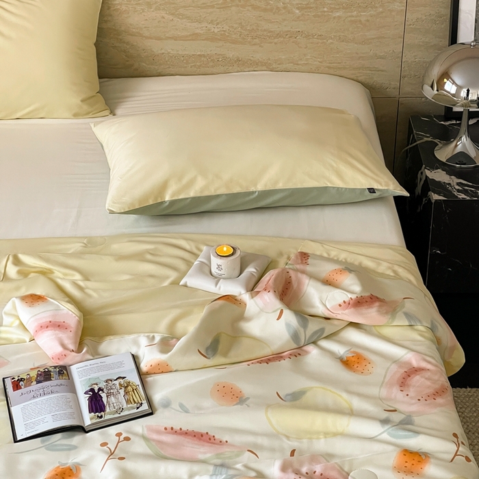 91家纺网 家纺一手货源 找家纺 顾里2025新款天丝莱赛尔夏被 芭乐玉