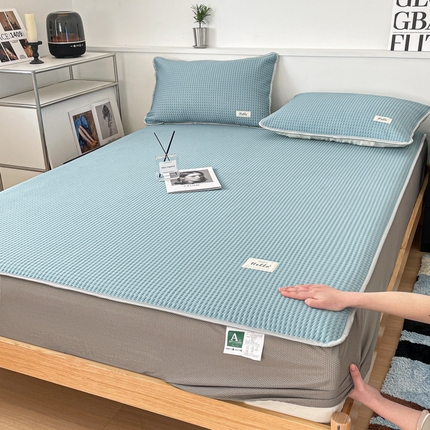 吉象2025新款A类床笠款软凉席 饼干格湖蓝