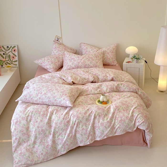 91家纺网 家纺一手货源 找家纺 于果 2025新款全棉双层纱四件套第四批 欧若拉