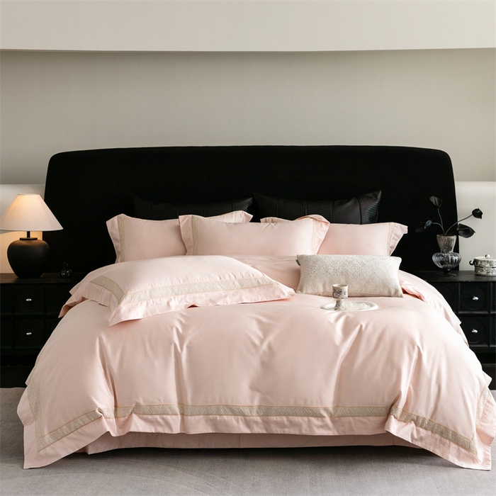 91家纺网 家纺一手货源 找家纺 （总）2025新款全棉长绒棉刺绣四件套-时光