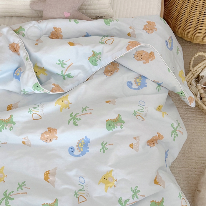 91家纺网 家纺一手货源 找家纺 BOSS 2025新款天丝棉大豆夏凉被夏被空调被儿童盖毯 恐龙探险