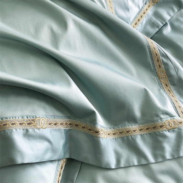 91家纺网 家纺一手货源 找家纺 2025新款全棉长绒棉刺绣四件套-慕研 慕研-松绿