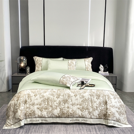 91家纺网 家纺一手货源 找家纺 花愿（原花纪） 2025新款水洗冰丝印花四件套 索菲亚 水果清香