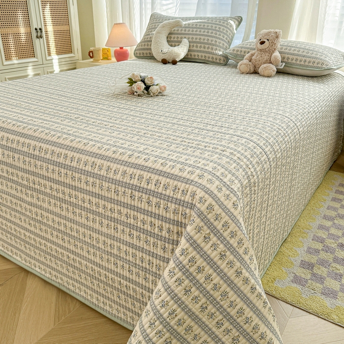 91家纺网 家纺一手货源 找家纺 梵朴 2025新款跑量款纯棉印花床盖三件套 洛可可