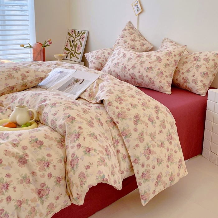 91家纺网 家纺一手货源 找家纺 于果 2025新款全棉双层纱四件套第四批 蒂芙娜