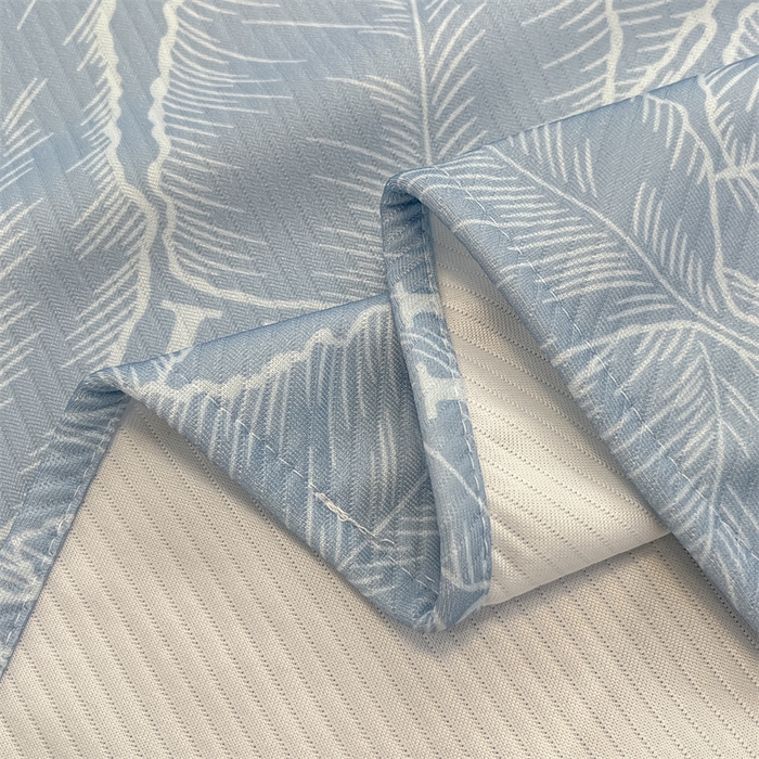 91家纺网 家纺一手货源 找家纺 星座家纺 2025新款斜纹提花凉感丝凉席床单款三件套 叶之语-蓝