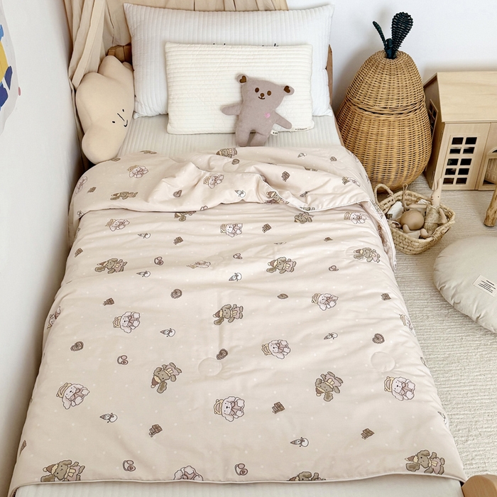 91家纺网 家纺一手货源 找家纺 BOSS 2025新款天丝棉大豆夏凉被夏被空调被儿童盖毯 布偶熊米