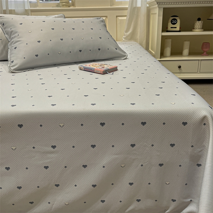 91家纺网 家纺一手货源 找家纺 星座家纺 2025新款斜纹提花凉感丝凉席床单款三件套 小幸运