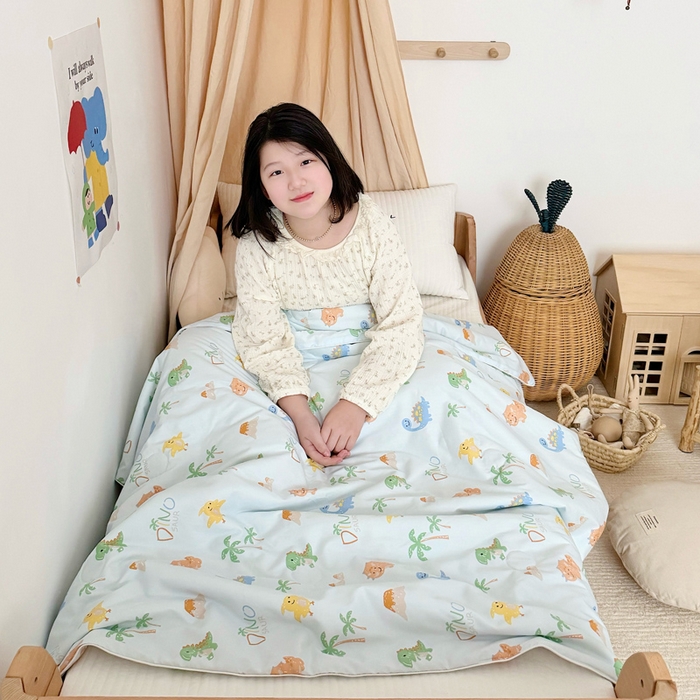 91家纺网 家纺一手货源 找家纺 BOSS 2025新款天丝棉大豆夏凉被夏被空调被儿童盖毯 恐龙探险