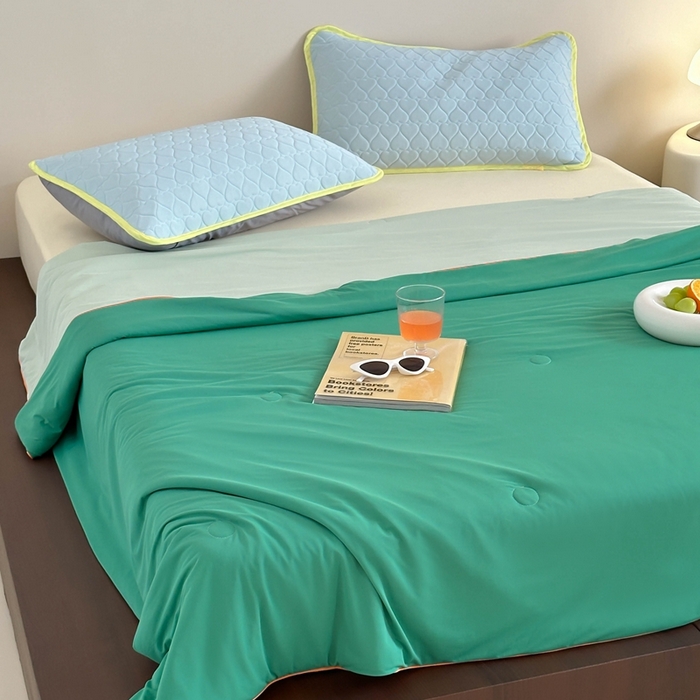 91家纺网 家纺一手货源 找家纺 顾里2025新款冰皮抗菌凉感被 西瓜啵啵