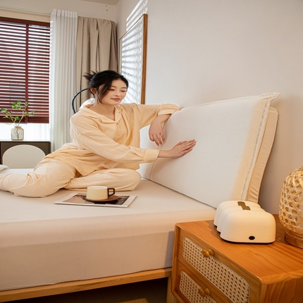 沐沐家纺 2026新款灯芯绒床头平板大靠背 白色