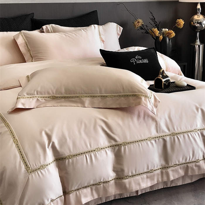 91家纺网 家纺一手货源 找家纺 （总）2025新款全棉长绒棉刺绣四件套-慕研