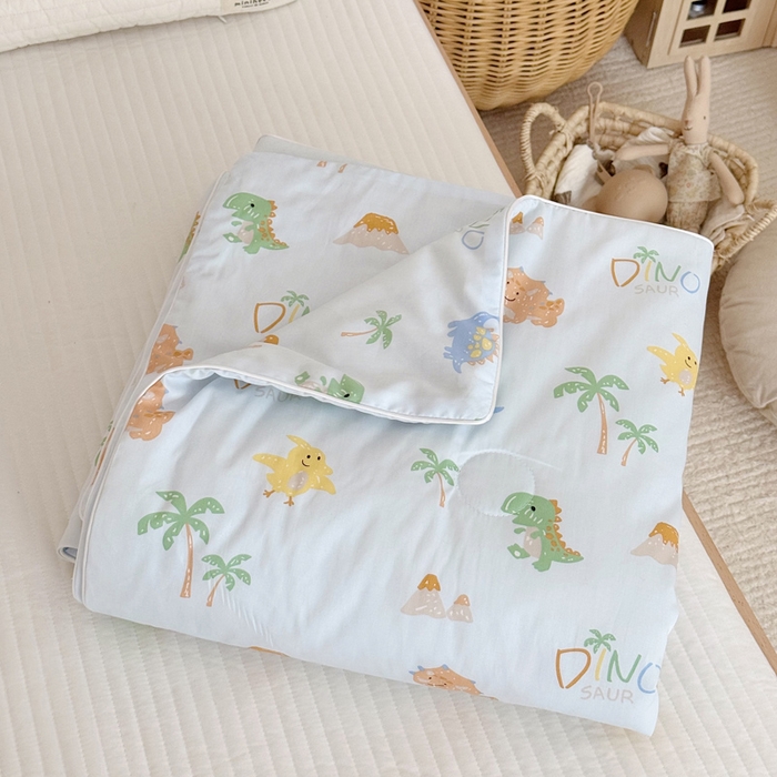 91家纺网 家纺一手货源 找家纺 BOSS 2025新款天丝棉大豆夏凉被夏被空调被儿童盖毯 恐龙探险