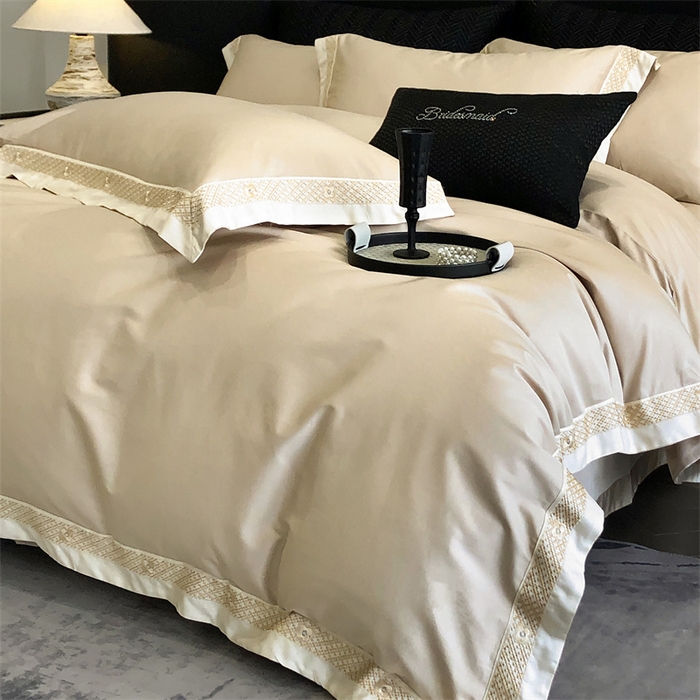 91家纺网 家纺一手货源 找家纺 2025新款全棉长绒棉刺绣四件套-迪克斯 迪克斯-金