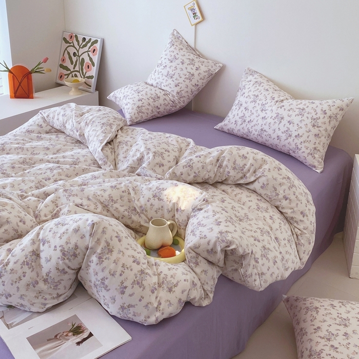 91家纺网 家纺一手货源 找家纺 于果 2025新款全棉双层纱四件套第四批 芊芊花影