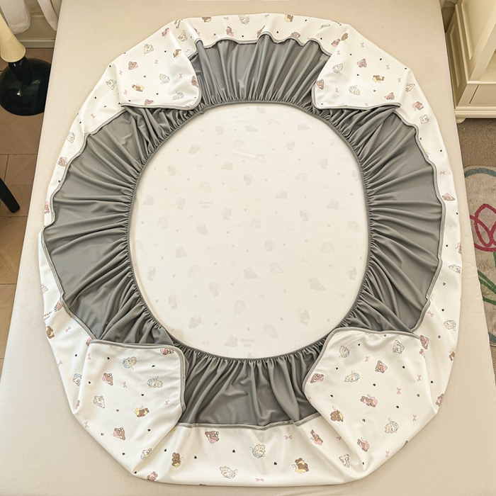 91家纺网 家纺一手货源 找家纺 星座家纺 2025新款斜纹提花凉感丝凉席床笠款三件套 床笠-游园会