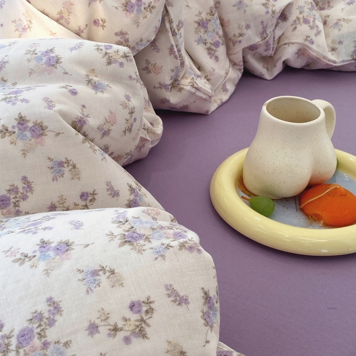 91家纺网 家纺一手货源 找家纺 于果 2025新款全棉双层纱四件套第四批 芊芊花影