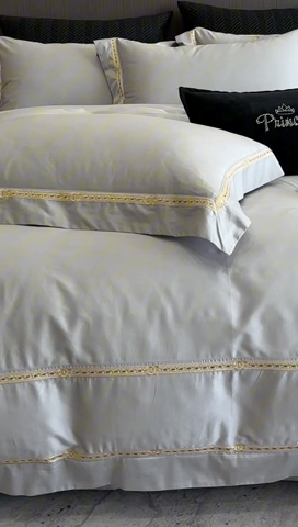 91家纺网 家纺一手货源 找家纺 2025新款全棉长绒棉刺绣四件套-慕研 慕研-灰