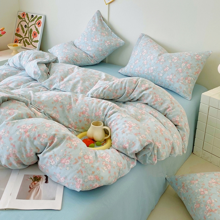 91家纺网 家纺一手货源 找家纺 于果 2025新款全棉双层纱四件套第四批 莉莉周