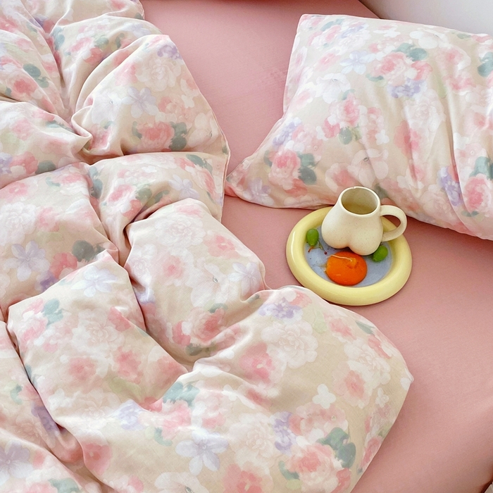 91家纺网 家纺一手货源 找家纺 于果 2025新款全棉双层纱四件套第四批 潮汐月影