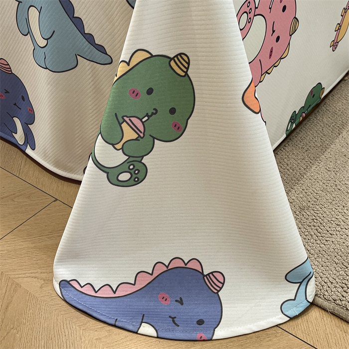 91家纺网 家纺一手货源 找家纺 星座家纺 2025新款斜纹提花凉感丝凉席床单款三件套 七彩龙