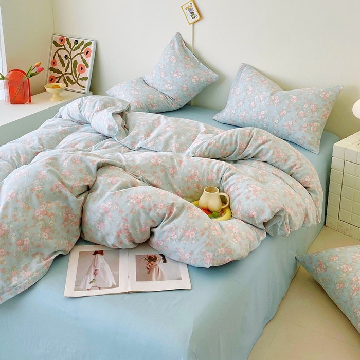 91家纺网 家纺一手货源 找家纺 于果 2025新款全棉双层纱四件套第四批 莉莉周