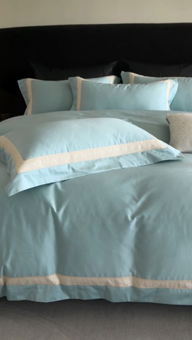 91家纺网 家纺一手货源 找家纺 2025新款全棉长绒棉刺绣四件套-时光 时光-绿