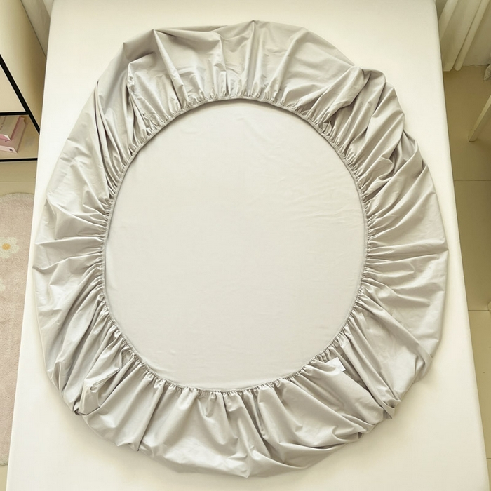 91家纺网 家纺一手货源 找家纺 泽西2025新品全棉卡通床笠 幸运猫-浅米灰