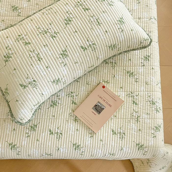 91家纺网 家纺一手货源 找家纺 梵朴 2025新款跑量款纯棉印花床盖三件套 茶艺师