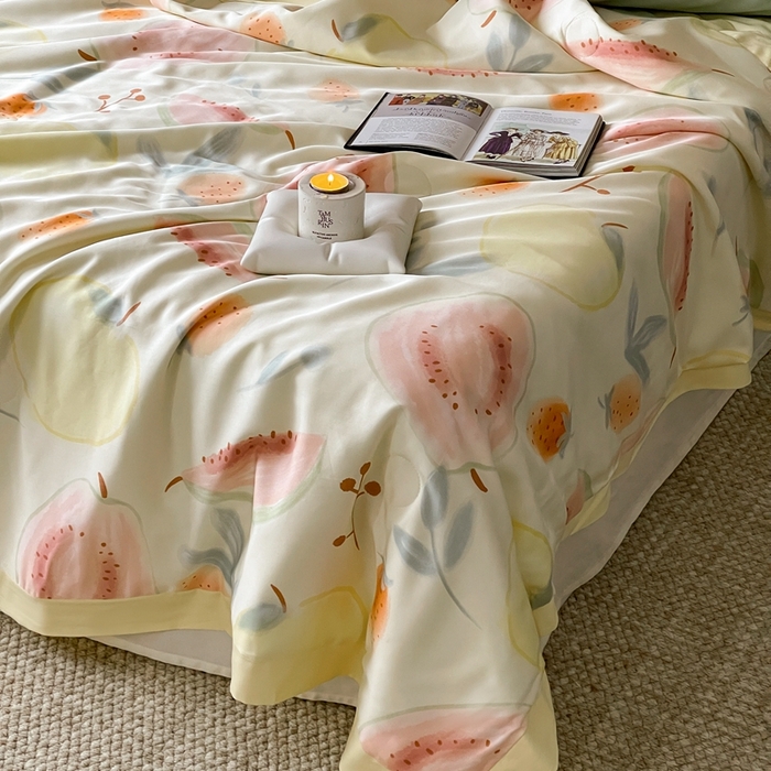 91家纺网 家纺一手货源 找家纺 顾里2025新款天丝莱赛尔夏被 芭乐玉