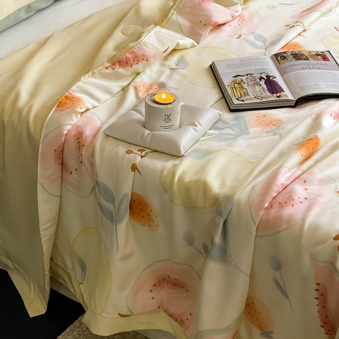 91家纺网 家纺一手货源 找家纺 顾里2025新款天丝莱赛尔夏被 芭乐玉