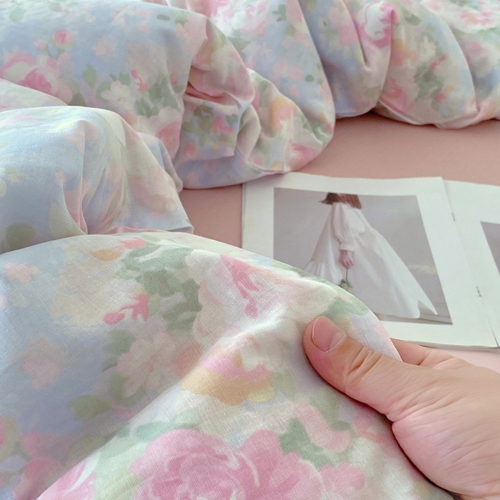 91家纺网 家纺一手货源 找家纺 于果 2025新款全棉双层纱四件套第四批 黎明心境