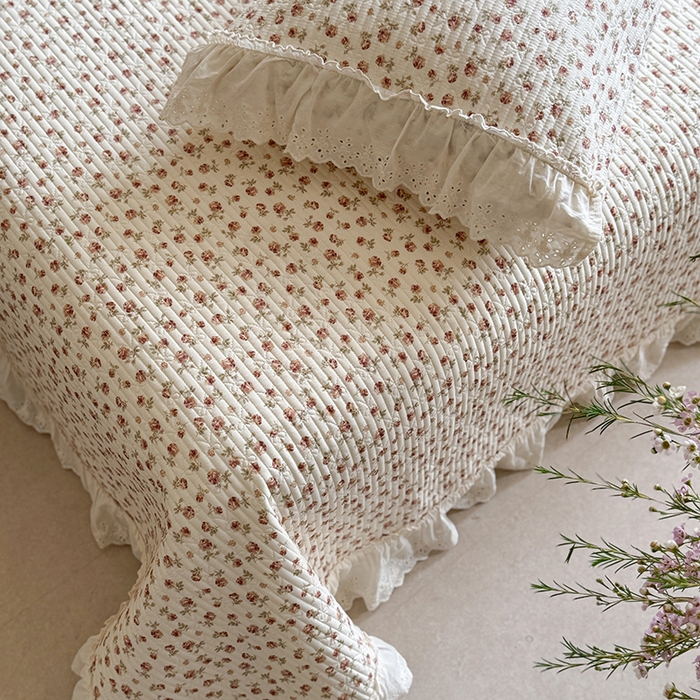 91家纺网 家纺一手货源 找家纺 麦伦家居 2025新款60s单层纱全棉床盖 玫瑰庄园