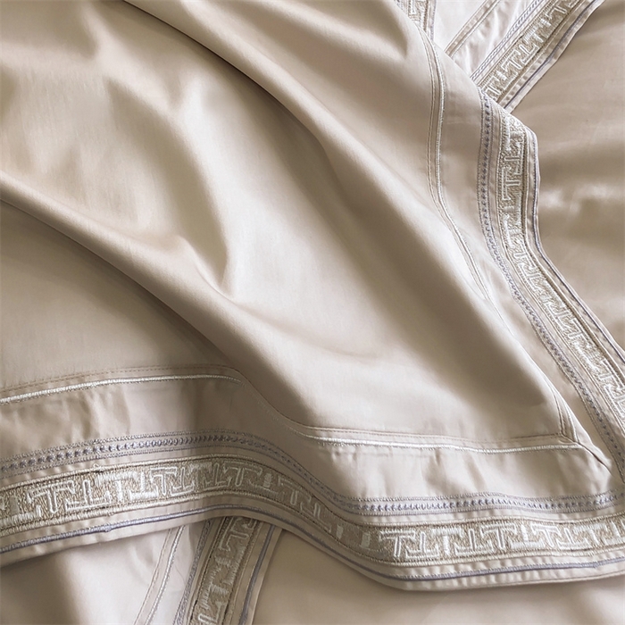 91家纺网 家纺一手货源 找家纺 2025新款全棉长绒棉刺绣四件套-迷宫 迷宫-香槟