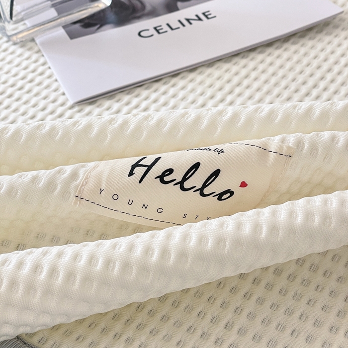 91家纺网 家纺一手货源 找家纺 吉象2025新款A类床笠款软凉席 华夫格象牙白