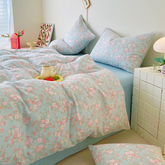 91家纺网 家纺一手货源 找家纺 于果 2025新款全棉双层纱四件套第四批 莉莉周