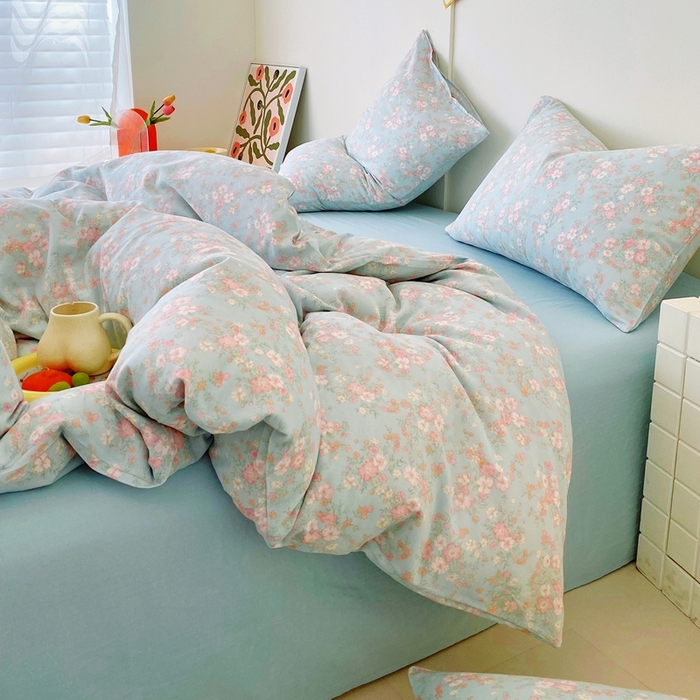 91家纺网 家纺一手货源 找家纺 于果 2025新款全棉双层纱四件套第四批 莉莉周