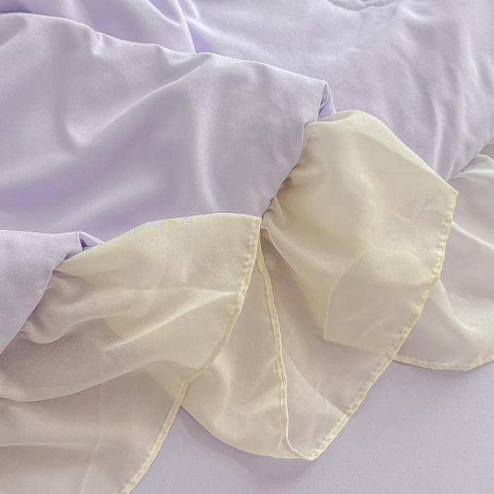 91家纺网 家纺一手货源 找家纺 凯美家居 2025新款超柔亲肤棉夏被回件套 夏被蝶恋花 浅紫