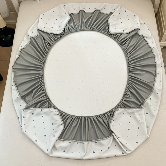 91家纺网 家纺一手货源 找家纺 星座家纺 2025新款斜纹提花凉感丝凉席床笠款三件套 床笠-小幸运