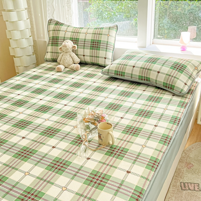 91家纺网 家纺一手货源 找家纺 星座家纺 2025新款斜纹提花凉感丝凉席床笠款三件套 床笠-水木年华