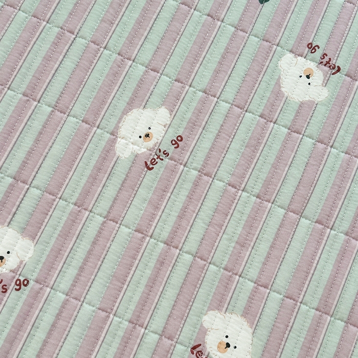 91家纺网 家纺一手货源 找家纺 梵朴 2025新款跑量款纯棉印花床盖三件套 努力小狗