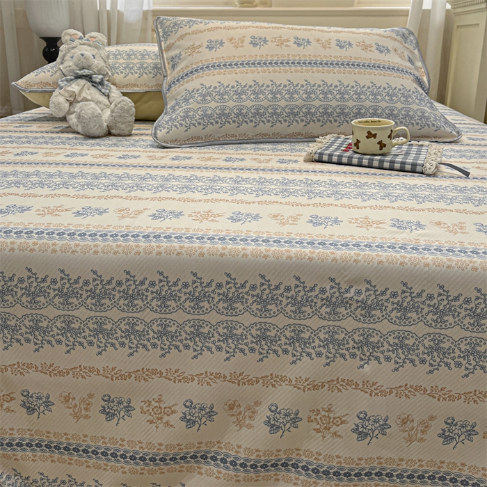 91家纺网 家纺一手货源 找家纺 星座家纺 2025新款斜纹提花凉感丝凉席床单款三件套 古韵