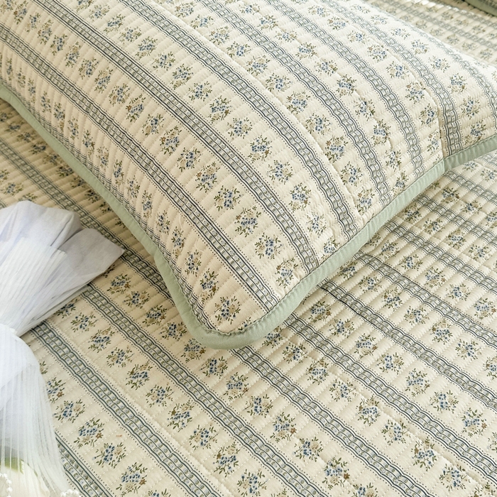 91家纺网 家纺一手货源 找家纺 梵朴 2025新款跑量款纯棉印花床盖三件套 洛可可