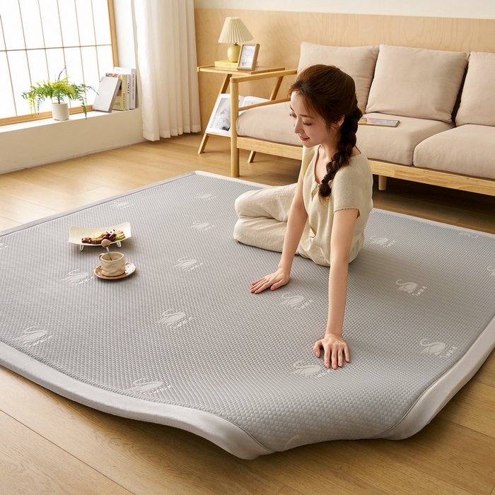 91家纺网 家纺一手货源 找家纺 （总）锦丝钰床垫 2025新款真凉感冰豆豆天鹅系列地垫