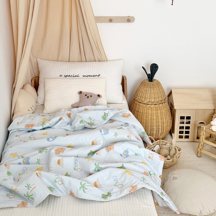 91家纺网 家纺一手货源 找家纺 BOSS 2025新款天丝棉大豆夏凉被夏被空调被儿童盖毯 恐龙探险