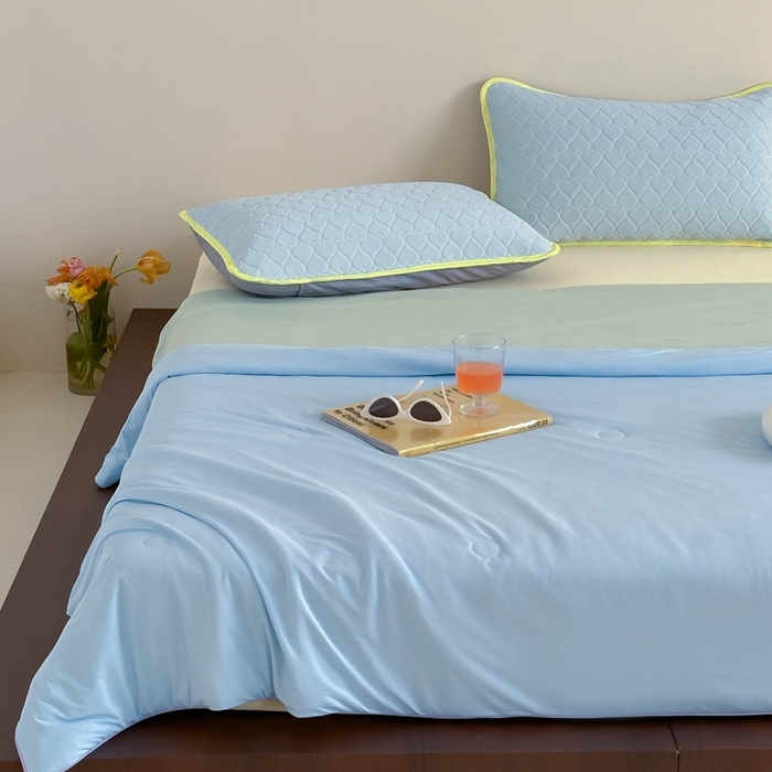 91家纺网 家纺一手货源 找家纺 顾里2025新款冰皮抗菌凉感被 冻海绿果