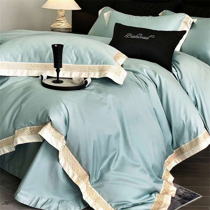 91家纺网 家纺一手货源 找家纺 2025新款全棉长绒棉刺绣四件套-迪克斯 迪克斯-绿