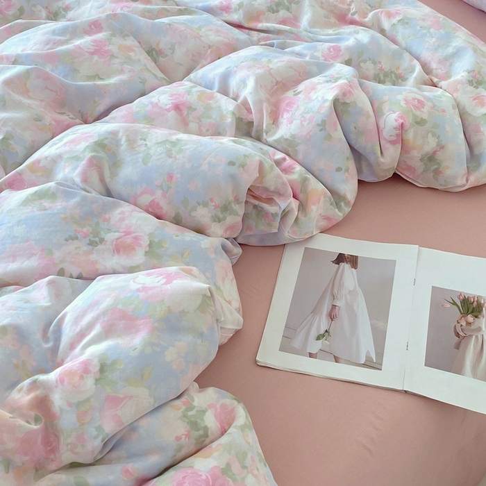 91家纺网 家纺一手货源 找家纺 于果 2025新款全棉双层纱四件套第四批 黎明心境