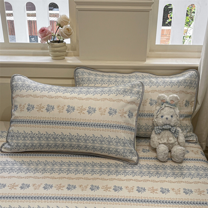 91家纺网 家纺一手货源 找家纺 星座家纺 2025新款斜纹提花凉感丝凉席床单款三件套 古韵